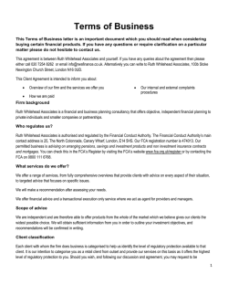 Terms of business - Ruth Whitehead Associates
