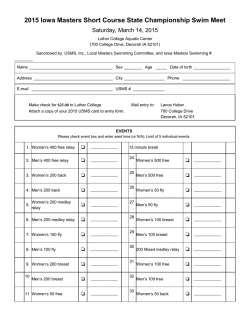 Entry Form - Iowa Masters Swimming