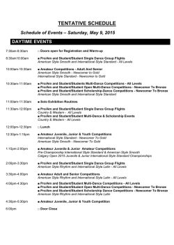 Tentative Schedule CODC 2015 - Calgary Open Dance Competition