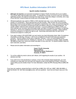 HPU Band: Audition Information 2015-2016