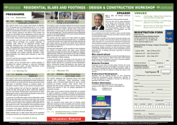 Residential Slabs and Footings Workshop