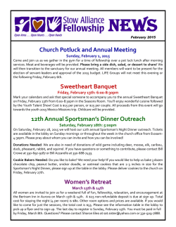 Newsletter - Stow Alliance Fellowship