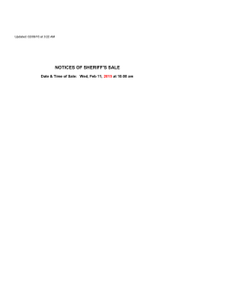 February Notices - IN Sheriff Sale