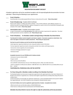 Registration Checklist - Westlake City School District