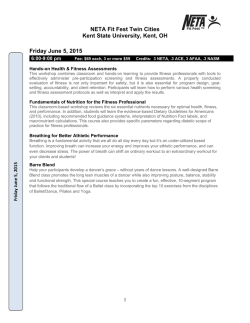 NETA Fit Fest Twin Cities Kent State University, Kent, OH Friday