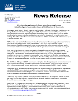 USDA Accepting Applications for Conservation Stewardship Program