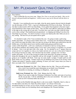 January 5, 2015 - Mt. Pleasant Quilting Company