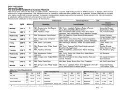 Child Care Program February 2015 Menu THE OHIO STATE