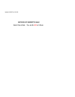 January Notices - IN Sheriff Sale
