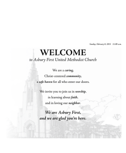 Sunday Bulletin - Asbury First United Methodist Church