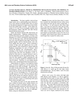 PHYSICAL PROPERTIES REVEALED BY RADAR AND THERMAL IN