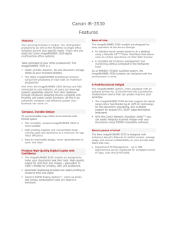 Canon iR-3530 Features