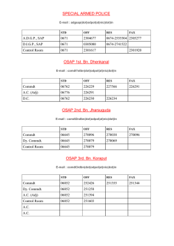 SPECIAL ARMED POLICE OSAP 1st. Bn