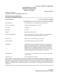 VACANCY NOTICE NO. 40/2015 (R