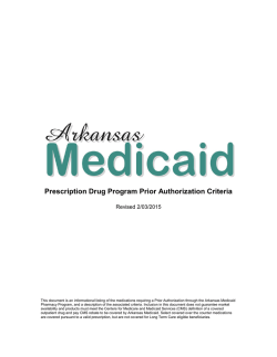 Prescription Drug Program Prior Authorization Criteria