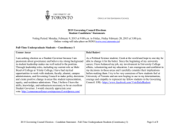 Full-Time Undergraduate Students (Constituency I)