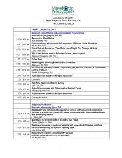 January 30-31, 2014 Hyatt Regency, Santa Barbara, CA PROGRAM