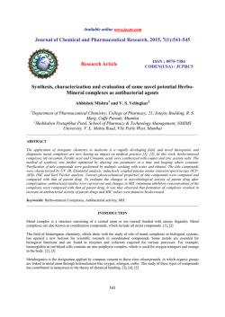 Synthesis, characterization and evaluation of some novel potential