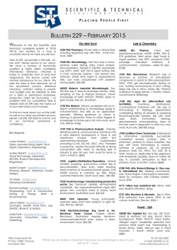 229 &ndash; F 2015 - Scientific Technical Recruitment