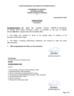 NOTIFICATION No.0228-IR-V/2015: