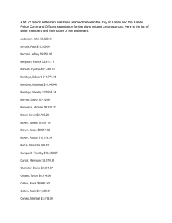 A $1.27 million settlement has been reached between the City of