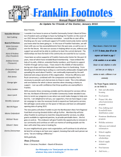 Annual Report Edition - Franklin Community Center
