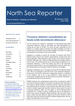 North Sea Reporter &ndash; 28 January 2015