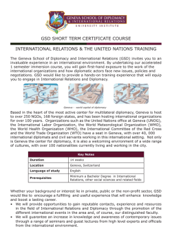 Download the brochure - Geneva School of Diplomacy