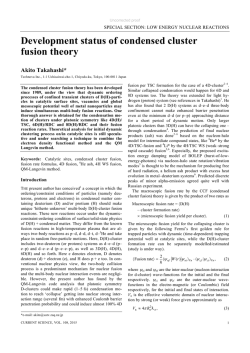 Development status of condensed cluster fusion