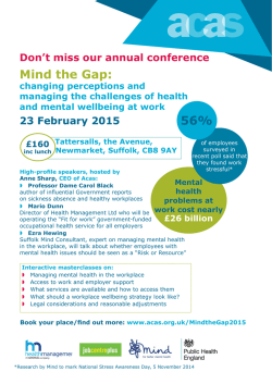 Mind the Gap Conference - East of England, February 2015