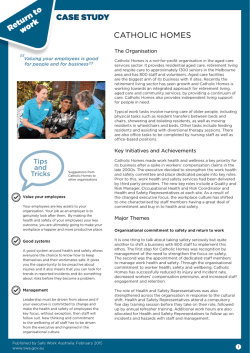 work case studies - Catholic Homes