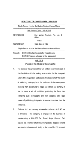 HIGH COURT OF CHHATTISGARH : BILASPUR