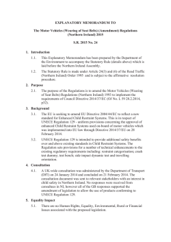 EXPLANATORY MEMORANDUM TEMPLATE