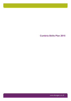 Cumbria Skills Plan 2015 - Cumbria Local Enterprise Partnership