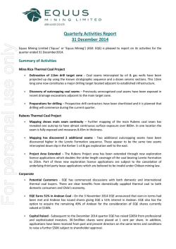 Quarterly Activities Report