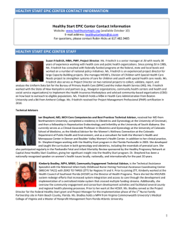 JSI Contact Information - Healthy Start EPIC Center