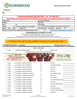 Plant availability &mdash; Mobile/Grand Bay, AL