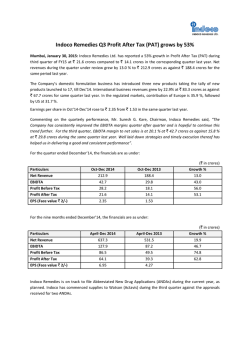 (PAT) grows by 53% - Indoco Remedies Limited