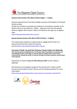 Graeme Clark Award for Science Innovation in