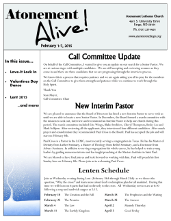 Sunday Bulletin - Atonement Lutheran Church
