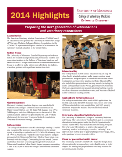 2014 Highlights - University of Minnesota College of Veterinary