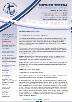 Current Newsletter - Mother Teresa Catholic Primary School