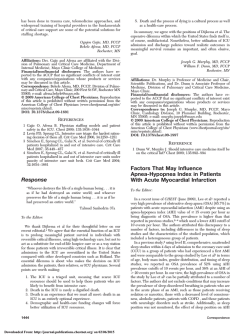Response Factors That May Influence Apnea