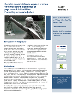 Gender-based violence against women with intellectual disabilities