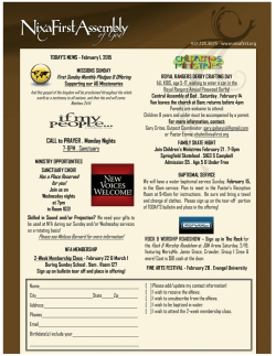 CALL to PRAYER . Monday Nights 7-8PM . Sanctuary