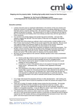 Response to DCLG consultation on "stepping onto the property ladder"