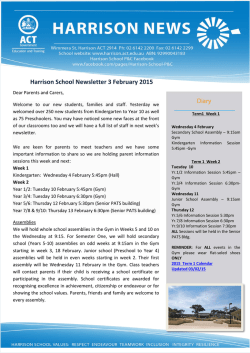Harrison School Newsletter 3 February 2015