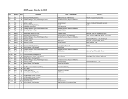 ZAC Program Calendar for 2015