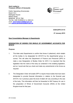 DCM (DFP) 01/15 - Department of Finance and Personnel
