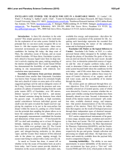 ENCELADUS LIFE FINDER: THE SEARCH FOR LIFE IN A